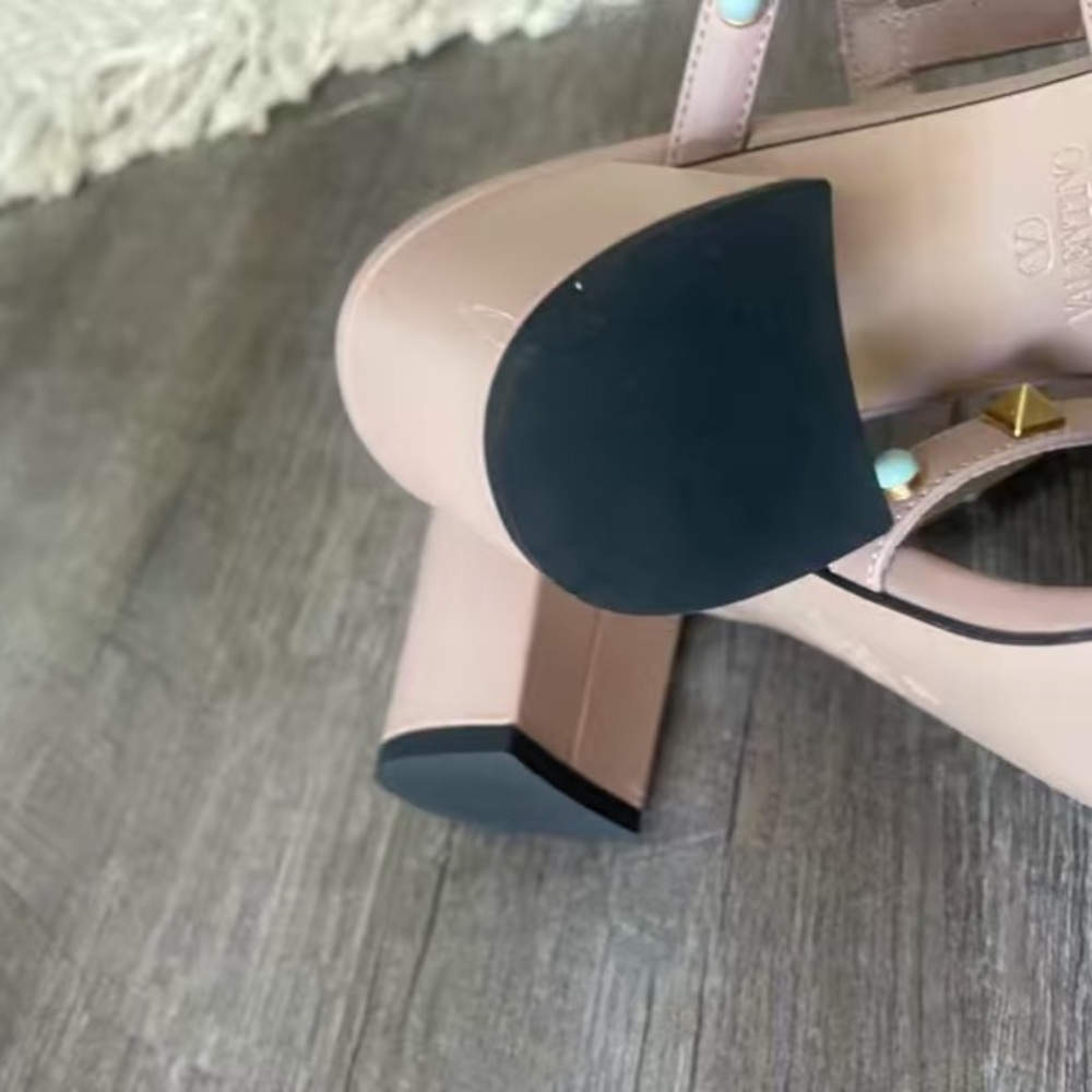 Valentino Women's Sandals with Gold and Turquoise Studs - Picture 5 of 9